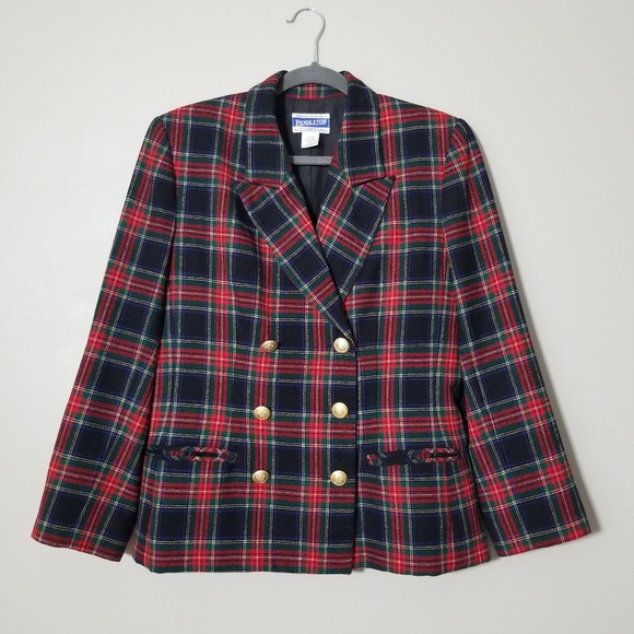 Pendleton Jackets & Blazers - PENDLETON VTG Red Green Blue Tartan Wool Blazer